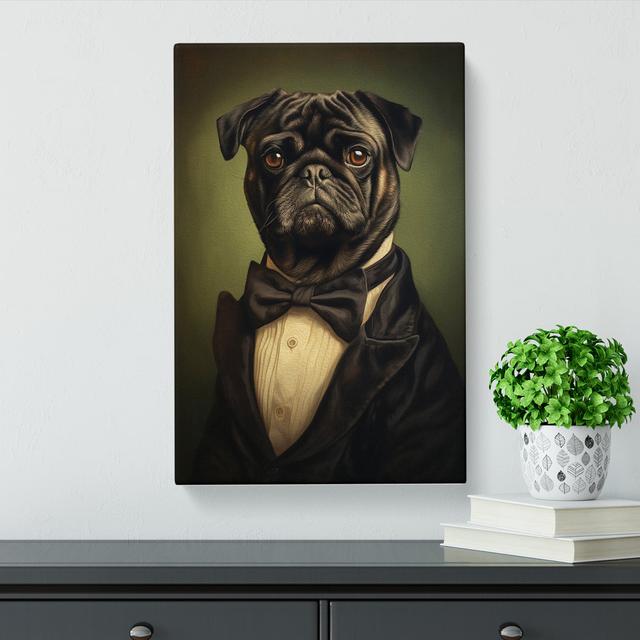 Pug Romanticism Art Happy Larry Size: 76cm H x 50cm W x 3cm D on Productcaster.