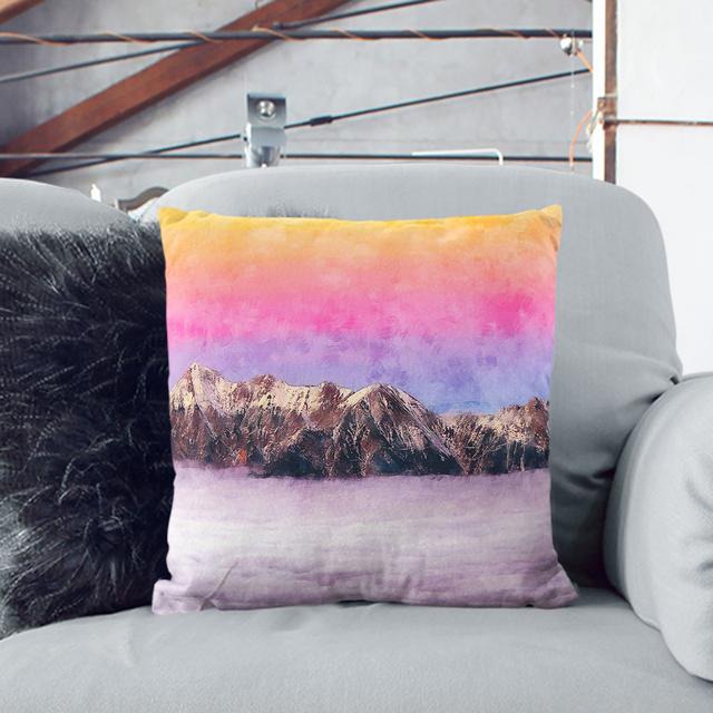 Mountain Through the Clouds Painting Cushion with Filling East Urban Home Size: 40cm H x 40cm W x 15cm D, Backing Colour: White on Productcaster.