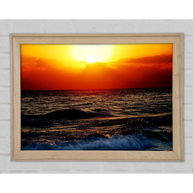 Blazing Sun over the Crystal Ocean - Single Picture Frame Art Prints Highland Dunes Size: 42cm H x 59.7cm W x 1.5cm D on Productcaster.