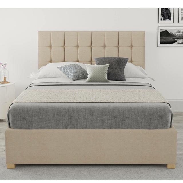 Chevalier Upholstered Ottoman Bed Zipcode Design Mattress Size: Small Double (4'), Colour: Beige on Productcaster.