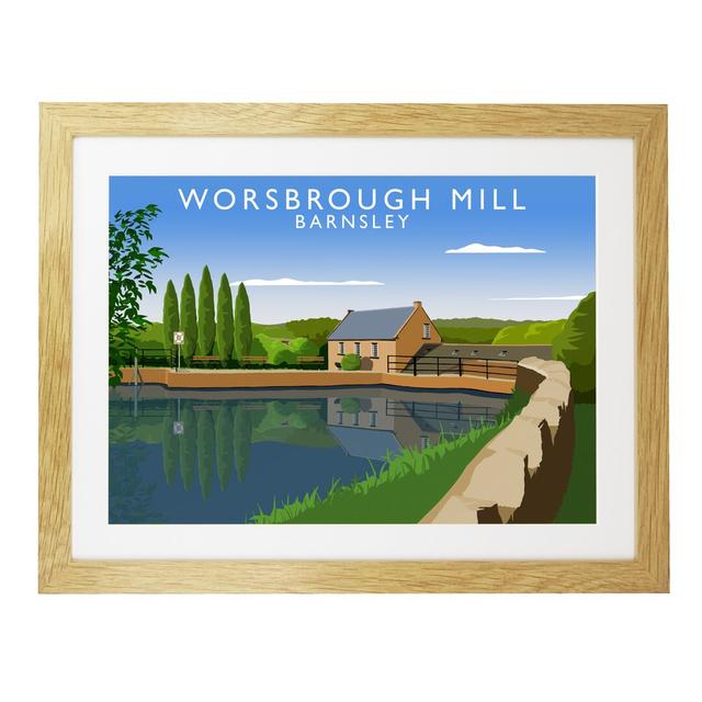 Worsbrough Mill by Richard O'Neil - Graphic Art Print on Paper East Urban Home Format: Oak Wood Frame, Size: 44 cm H x 54 cm W x 2.2 cm D on Productcaster.