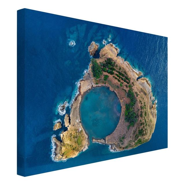 Aerial View of the Island of Vila Franca Do Campo - Wrapped Canvas Photograph Highland Dunes Size: 60cm H x 80cm W on Productcaster.