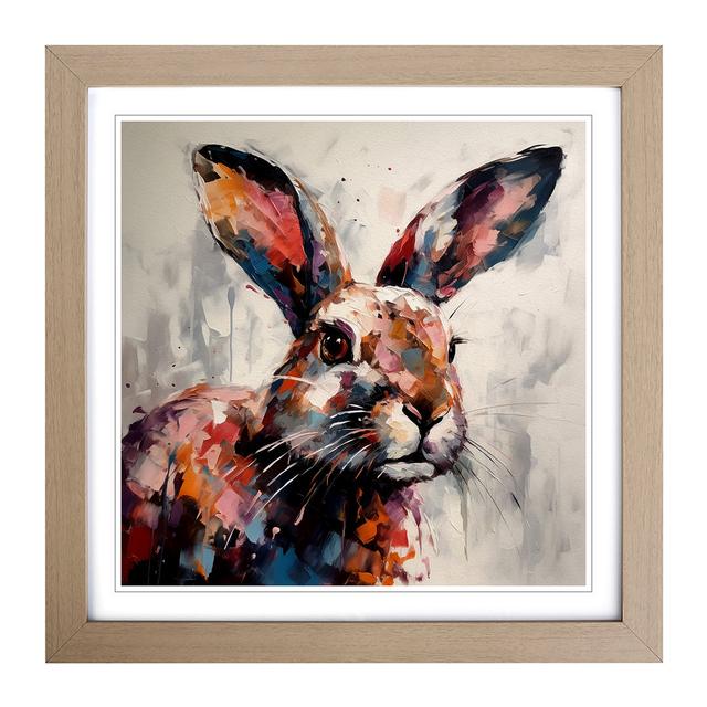 Rabbit Palette Knife No.3 - Single Picture Frame Print on Wood 17 Stories Frame Colour: Oak on Productcaster.