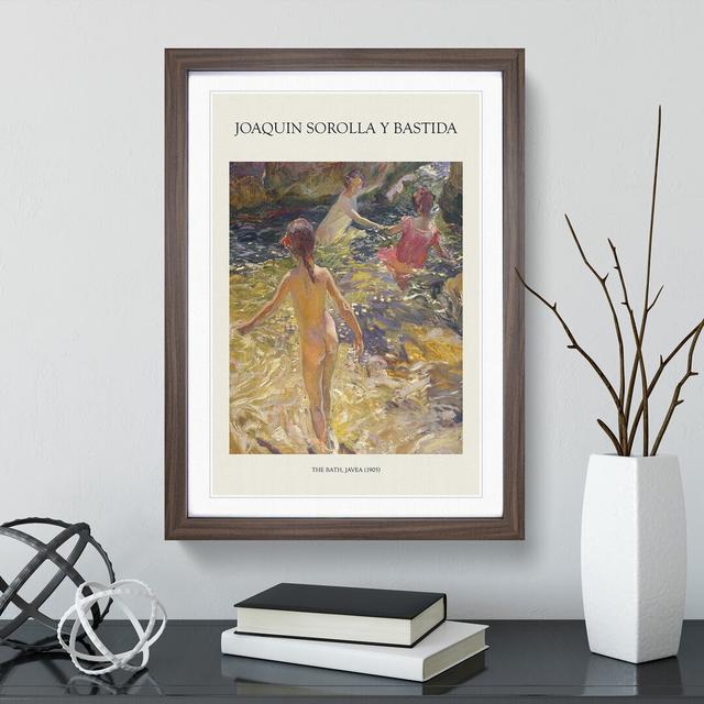 Swimming in the Sea by Joaquin Sorolla Y Bastida - Picture Frame Painting East Urban Home Size: 65cm H x 48cm W x 2cm D, Frame Option: Walnut Framed on Productcaster.