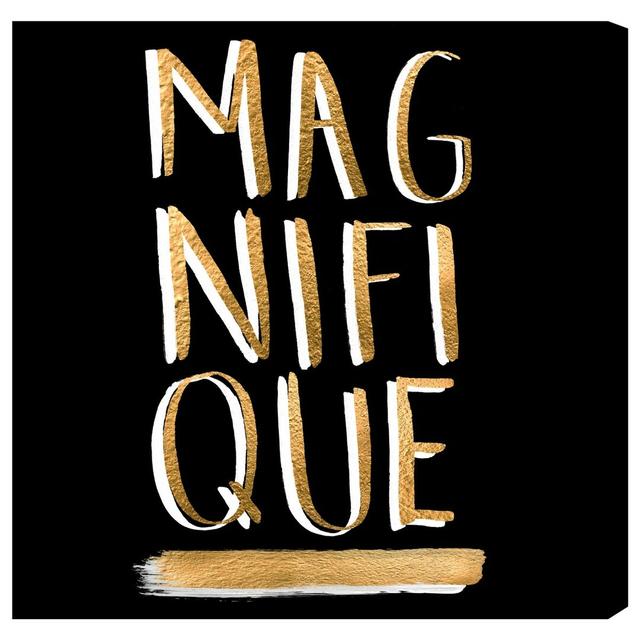 'Magnifique' Typography on Wrapped Canvas East Urban Home Size: 50.8 cm H x 50.8 cm W x 3.8 cm D on Productcaster.