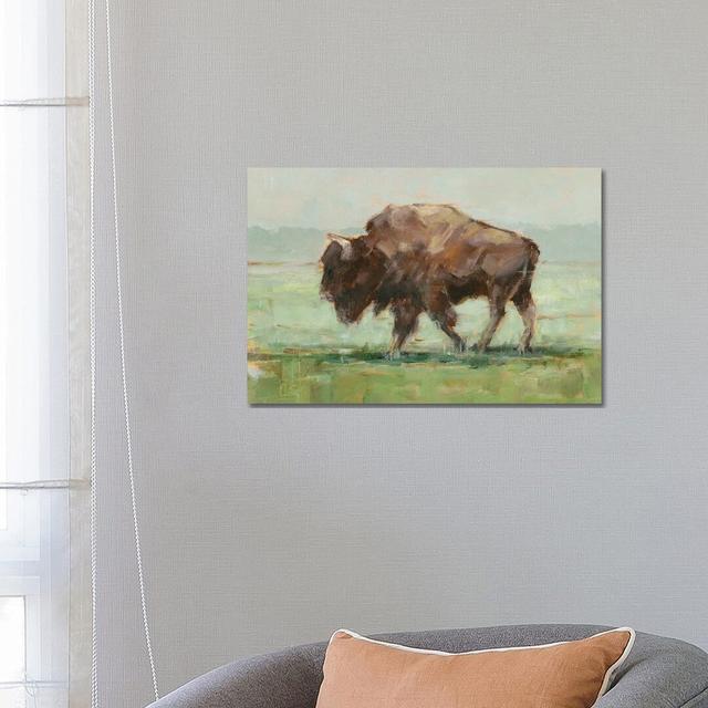 Where The Buffalo Roam II by Ethan Harper - Wrapped Canvas Painting Natur Pur Size: 45.72cm H x 66.04cm W x 3.81cm D on Productcaster.