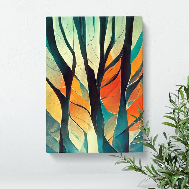 The Abstract Trees No.3 - Wrapped Canvas Graphic Art Metro Lane Size: 76cm H x 35cm W x 3cm D on Productcaster.