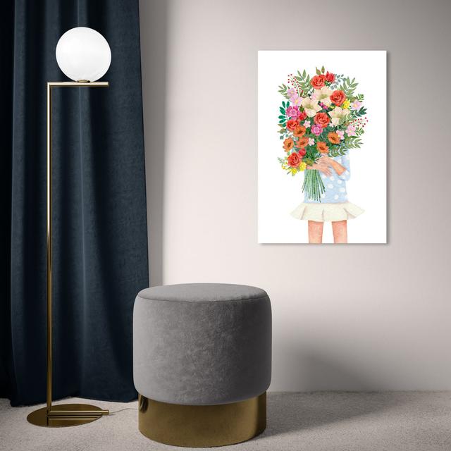 Floral and Botanical Woman Holding a Floral Bouquet by Oliver Gal - Wrapped Canvas Graphic Art Oliver Gal Format: Wrapped Canvas, Size: 60.96cm H x 40 on Productcaster.