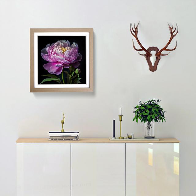 Peony Flower Floral Art - Single Picture Frame Print on Wood Marlow Home Co. Format: Oak on Productcaster.