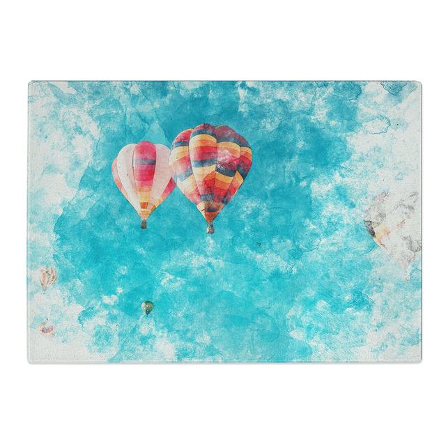 Tempered Glass Hot Air Balloons on the Rise Chopping Board East Urban Home Size: 20 cm x 28.5 cm on Productcaster.