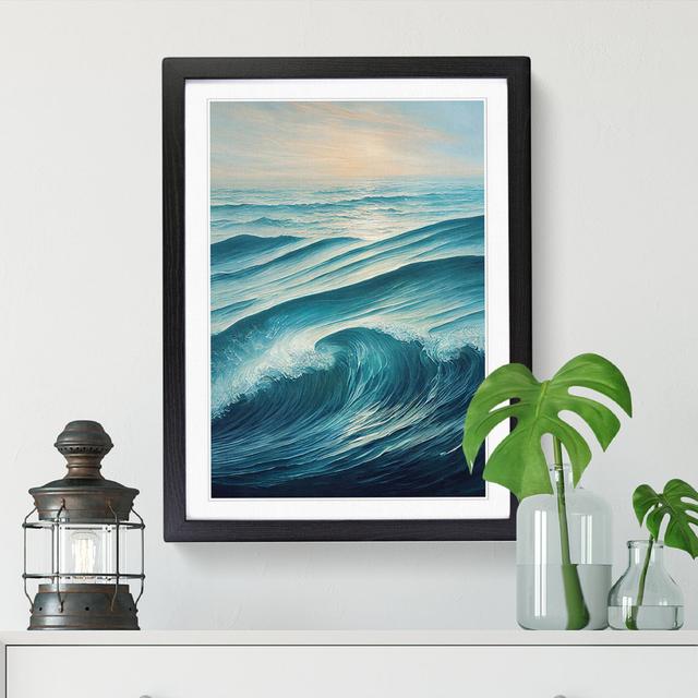 Seascape Expressionism - Single Picture Frame Graphic Art House of Hampton Frame Option: Black, Size: 34cm H x 25cm W x 2cm D on Productcaster.