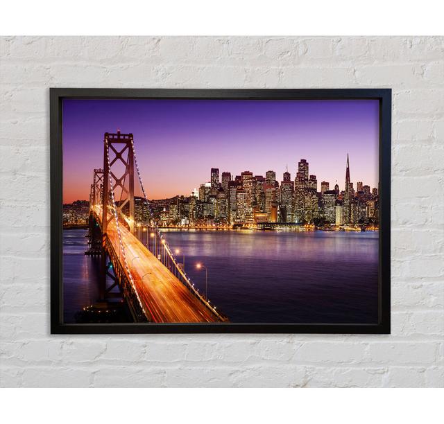 Golden Gate Bridge Purple Waters Framed Print Bright Star Size: 59.7cm H x 84.1cm W on Productcaster.