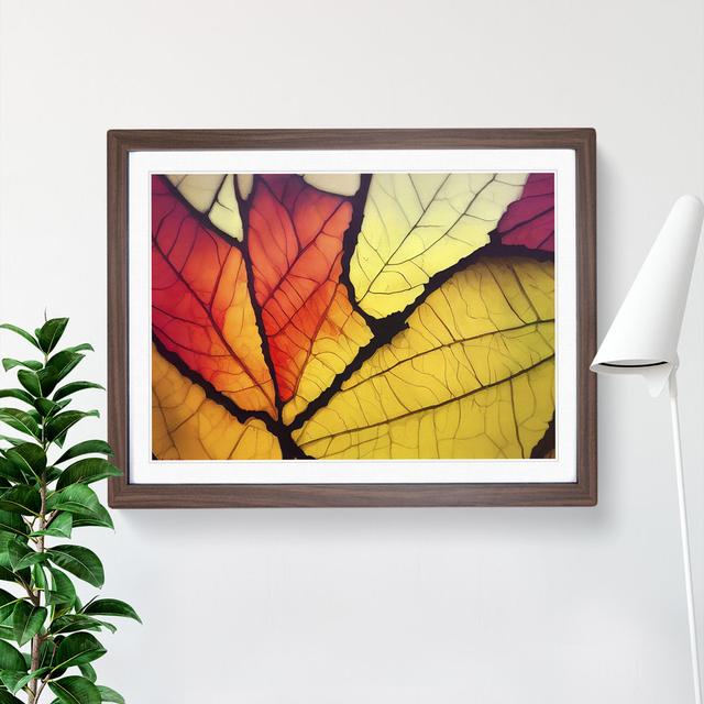 Flashy Leaf - Single Picture Frame Print ClassicLiving Size: 25cm H x 34cm W x 2cm D, Frame Colour: Walnut Framed on Productcaster.