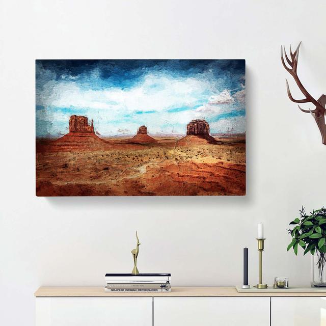 Monument Valley in Navajo Tribal Park - Wrapped Canvas Painting Print East Urban Home Size: 40cm H x 60cm W x 3cm D on Productcaster.