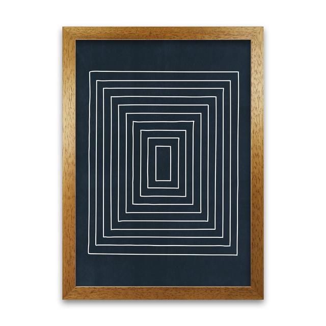 Mid Century Modern Blue B - No Frame Print 17 Stories Frame Option: Oak Frame, Size: 84cm H x 59cm W x 3cm D on Productcaster.