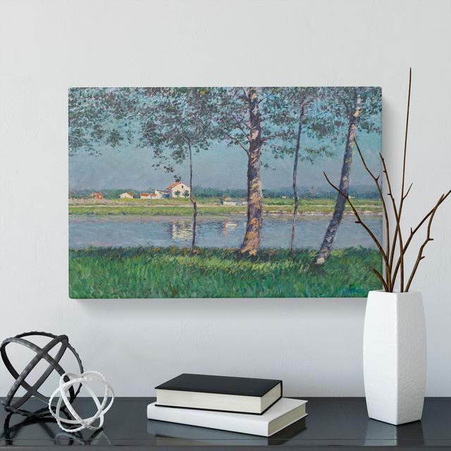 The River Seine by Gustave Caillebotte - Wrapped Canvas Painting East Urban Home Size: 40cm H x 60cm W x 3cm D on Productcaster.