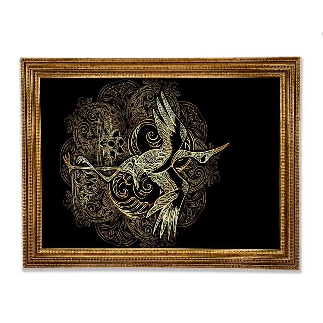 Golden Crane - Single Picture Frame Art Prints Rosalind Wheeler Size: 29.7cm H x 42cm W x 3cm D on Productcaster.