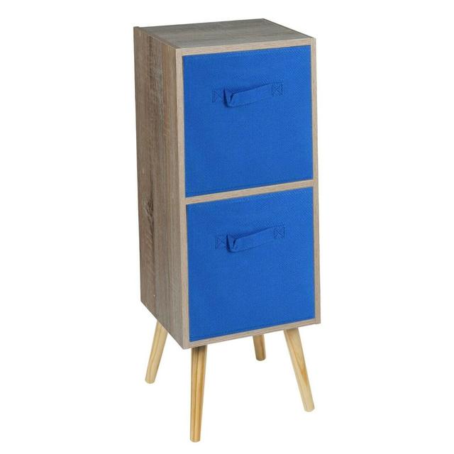 Bookcase 17 Stories Colour: Antique Oak/Dark Blue/White on Productcaster.