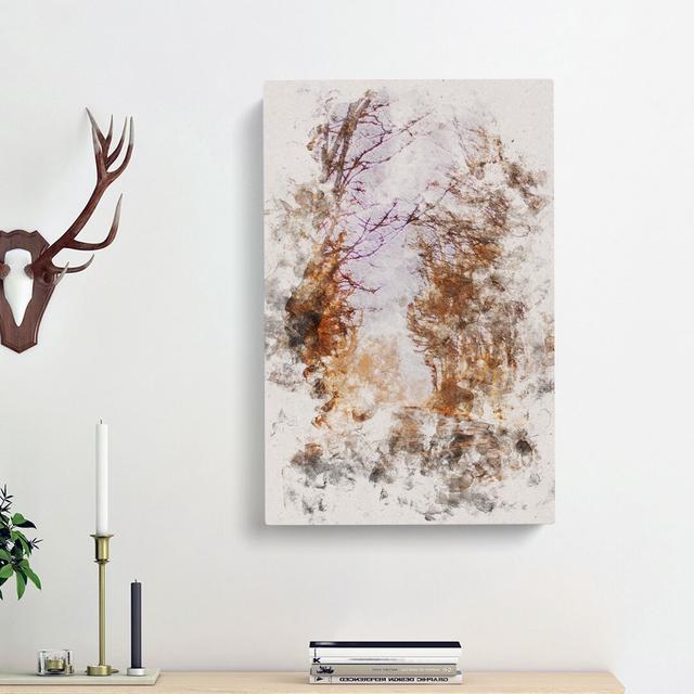 A Road Through the Woods - Wrapped Canvas Painting Print East Urban Home Size: 91cm H x 60cm W x 3cm D on Productcaster.