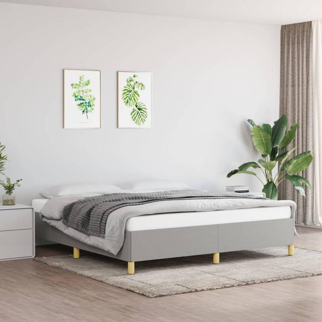 Kyntrell Bed Frame 17 Stories Colour: Light Grey/Light Brown, Size: Super King (6') on Productcaster.