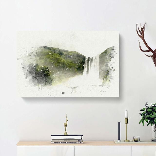 Waterfall in Selfoss Iceland in Abstract - Wrapped Canvas Graphic Art Print East Urban Home Size: 35cm H x 50cm W x 3cm D on Productcaster.