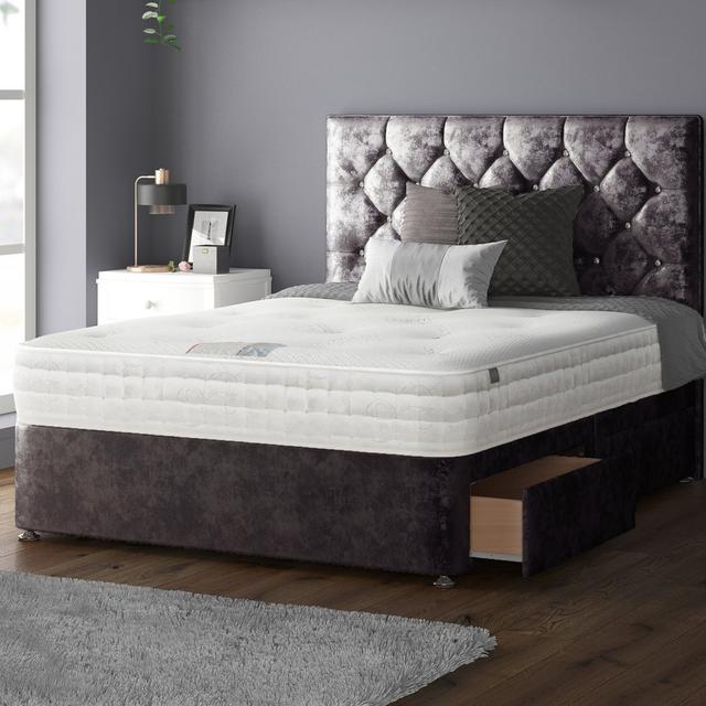 Eberhardt Divan Bed Base Rosdorf Park Storage Type: 4 Drawers, Size: Double (4'6), Colour: Amethyst on Productcaster.