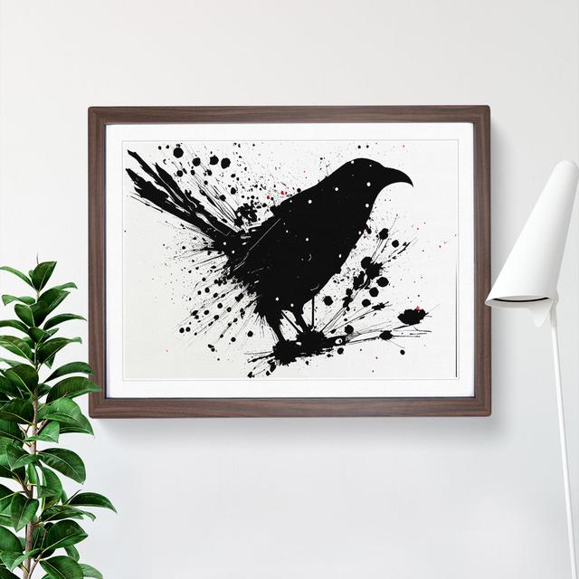 Crow Bird Splash Vol.2 - Picture Frame Painting ClassicLiving Size: 46cm H x 64cm W x 2cm D, Frame Colour: Walnut on Productcaster.