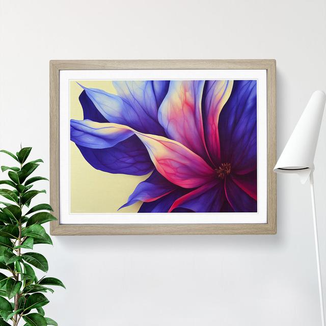 Colourful Floral Art Vol.2 Abstract - Single Picture Frame Print ClassicLiving Size: 34cm H x 46cm W x 2cm D, Frame Colour: Oak Framed on Productcaster.