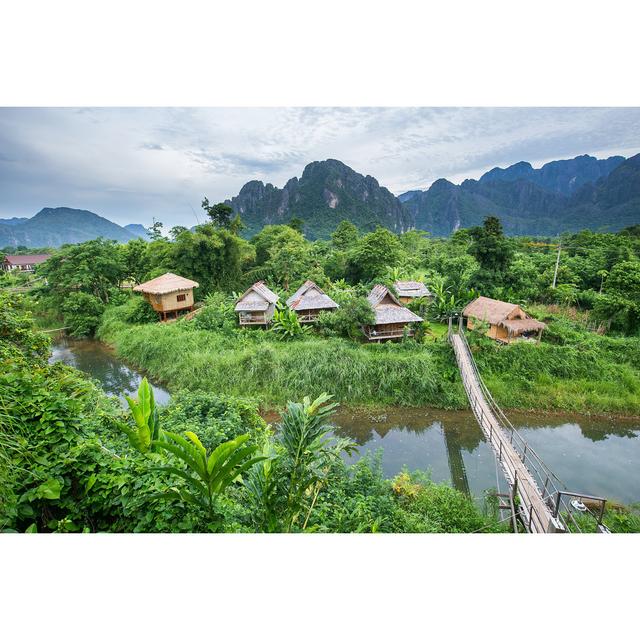 Village and Mountain by Kitchakron - Wrapped Canvas Photograph Alpen Home Size: 81cm H x 122cm W on Productcaster.