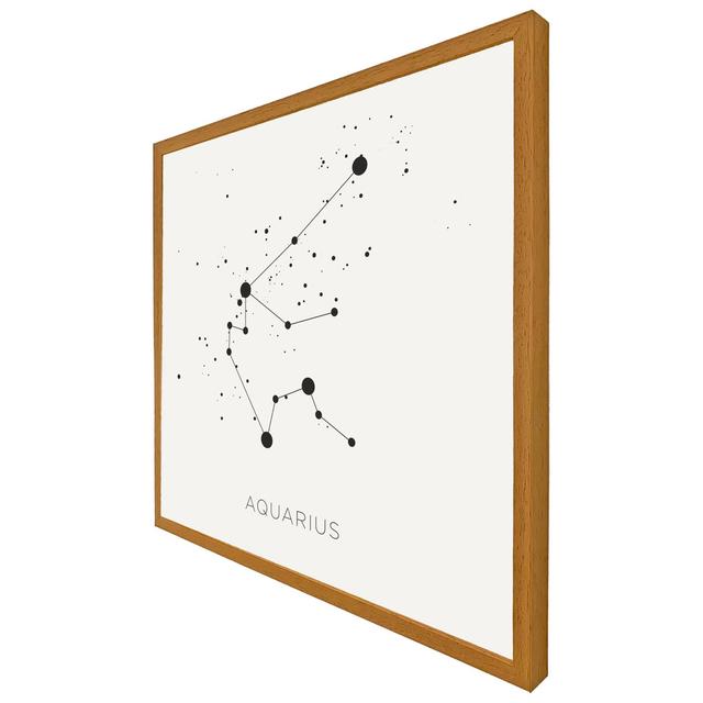 Earlham Star Constellation Zodiac Aquarius - Single Picture Frame Art Prints Maturi Size: 41cm H x 41cm W x 4cm D, Frame Colour: Oak on Productcaster.