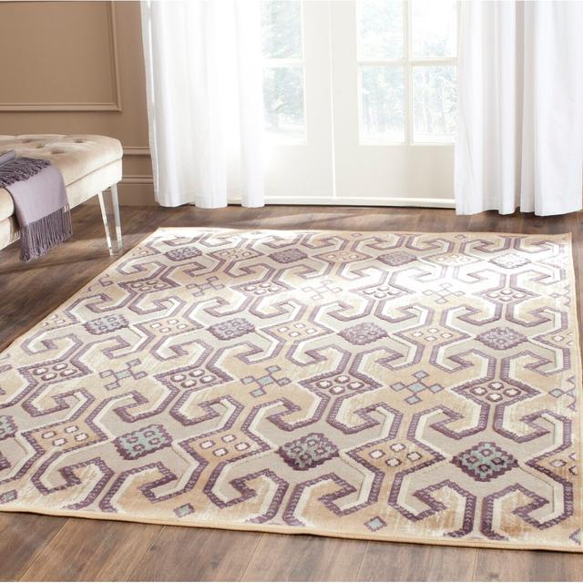 Laila Southwestern Hand Woven Gold/Beige Area Rug Bloomsbury Market Rug Size: Rectangle 243 x 340cm on Productcaster.