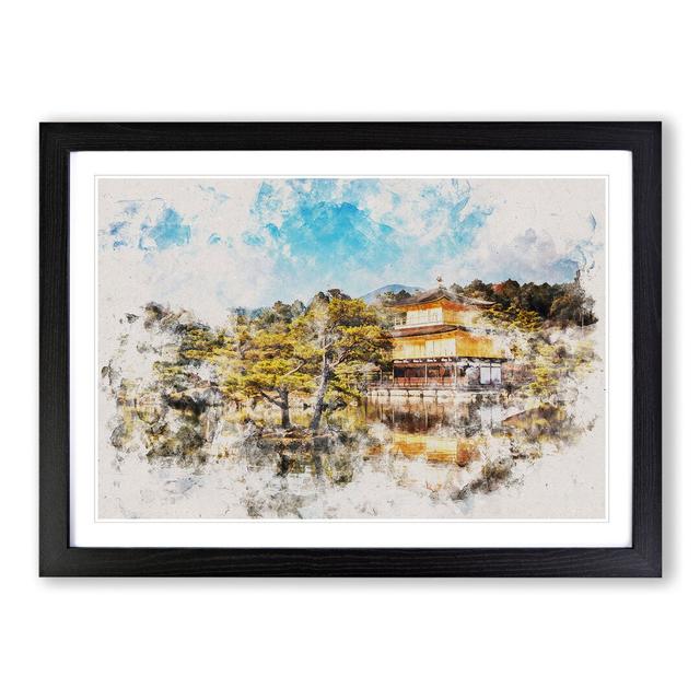 Pagoda in Kyoto - Shi Japan - Picture Frame Painting East Urban Home Size: 36cm H x 48cm W x 2cm D, Frame Option: Black Framed on Productcaster.