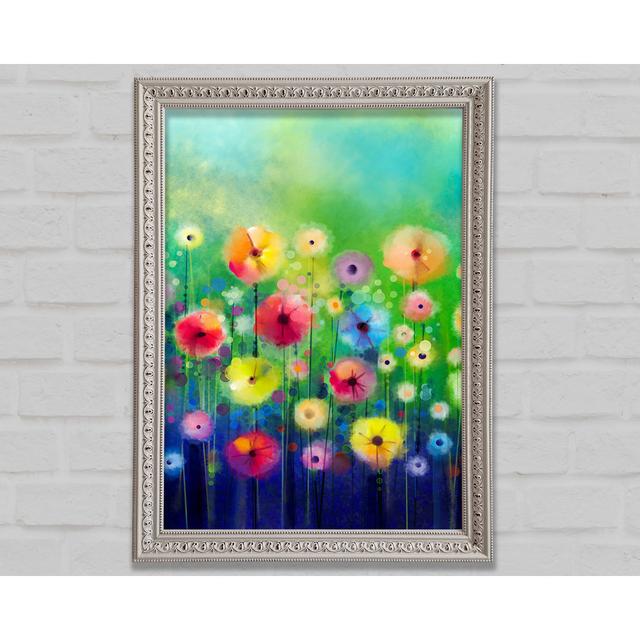 Psychedelic Flower Garden Framed Print Bright Star Size: 118.9cm H x 84.1cm W x 3cm D on Productcaster.