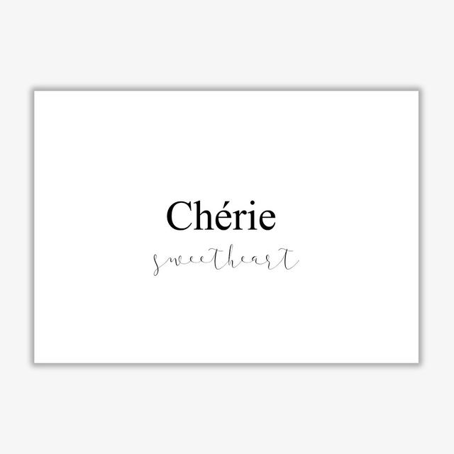 Chérie - Typography Print on Paper East Urban Home Format: No Frame, Size: 85 cm H x 60 cm W x 1 cm D on Productcaster.