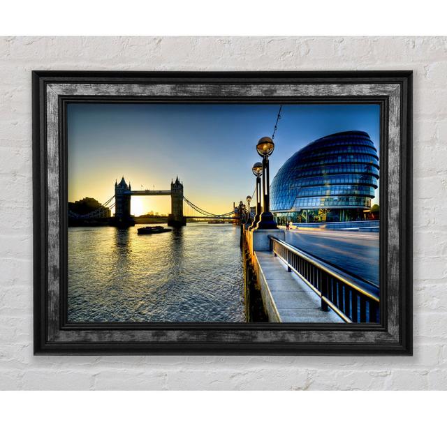 London Tower Bridge Sunset - Single Picture Frame Art Prints Bright Star Size: 42cm H x 59.7cm W x 8cm D on Productcaster.