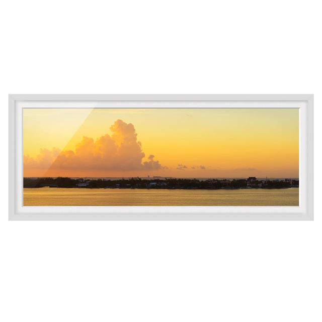 Mexico Sunset - Picture Frame Graphic Art Ebern Designs Frame Option: White, Size: 50cm H x 130cm W x 2cm D on Productcaster.