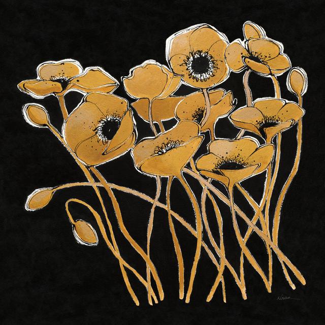 Line Poppies I v2 by Shirley Novak - Wrapped Canvas Print ClassicLiving Size: 76cm H x 76cm W x 3.8cm D on Productcaster.