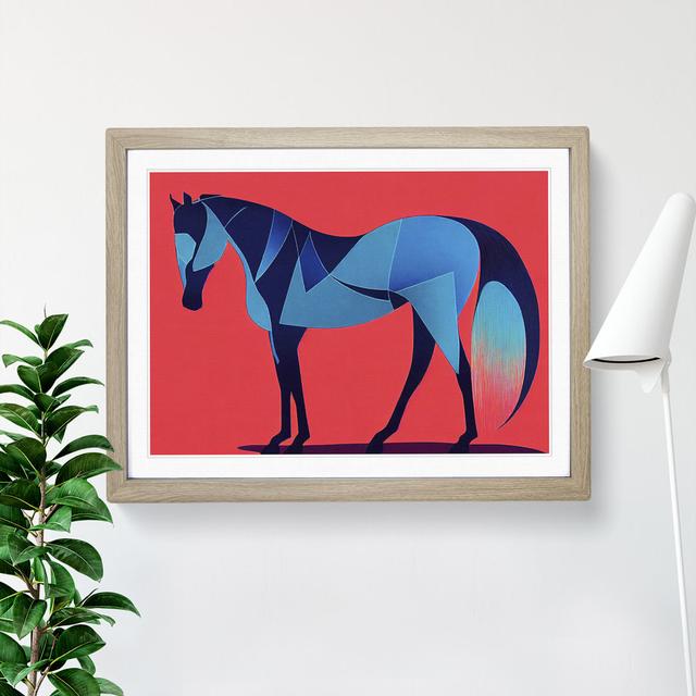 Horse Nouveau Abstract - Single Picture Frame Print Natur Pur Size: 25cm H x 34cm W x 2cm D, Frame Colour: Oak on Productcaster.