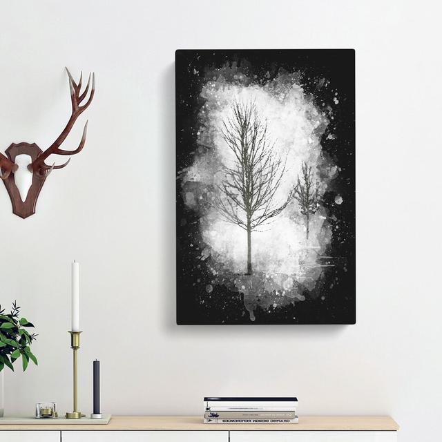 Winter Trees Abstract - Wrapped Canvas Graphic Art Print East Urban Home Size: 76cm H x 45cm W x 4cm D on Productcaster.