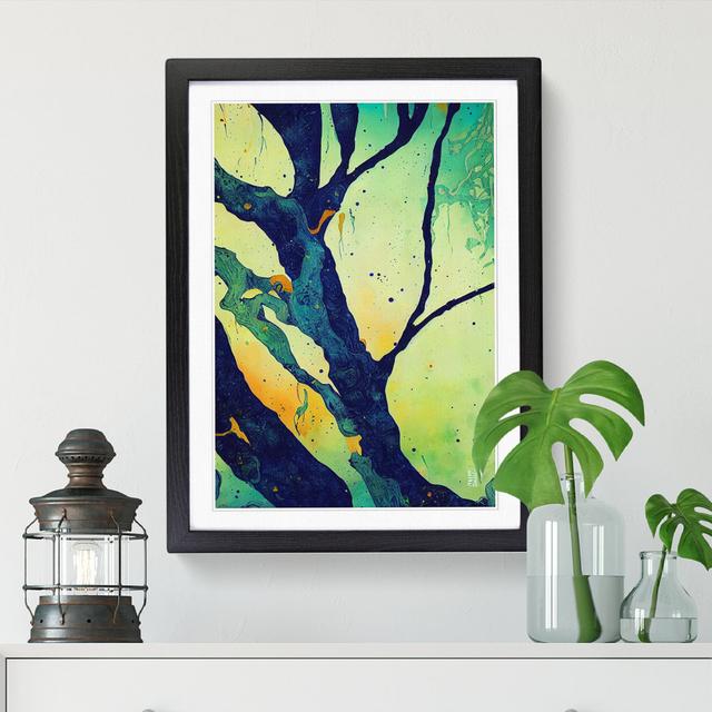 Splashed Tree Branches - Print Metro Lane Frame Option: Black, Size: 64cm H x 46cm W x 2cm D on Productcaster.