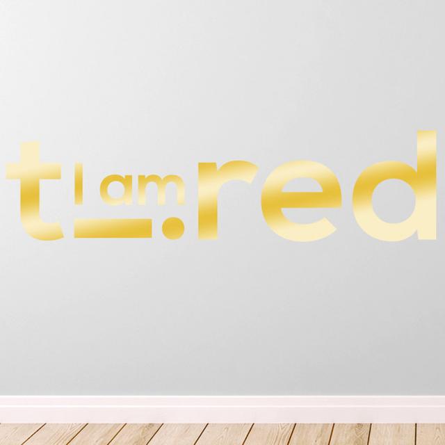 I Am Tired Wall Sticker Happy Larry Size: Large, Colour: Shiny Gold on Productcaster.