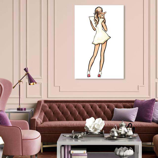 White Dress Best Friend - Wrapped Canvas Painting East Urban Home Size: 91.4 cm H x 61 cm W on Productcaster.