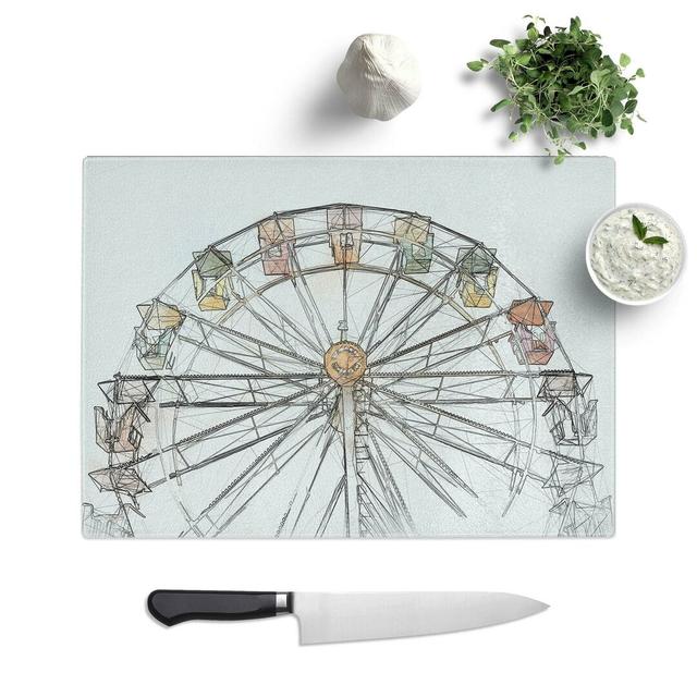 Tempered Glass Ferris Wheel Chopping Board East Urban Home Size: 39 cm W x 28.5 cm L on Productcaster.