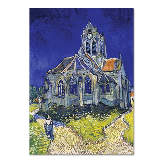 Glasbild The Church of Auvers Sur Oise (Front) von Vincent Van Gogh Rosalind Wheeler Größe: 135 cm H x 95 cm B on Productcaster.