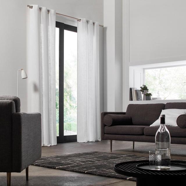 Bellavista Eyelet Blackout Door Curtains Madura Colour: White, Panel Size: 145 W x 220 D cm on Productcaster.