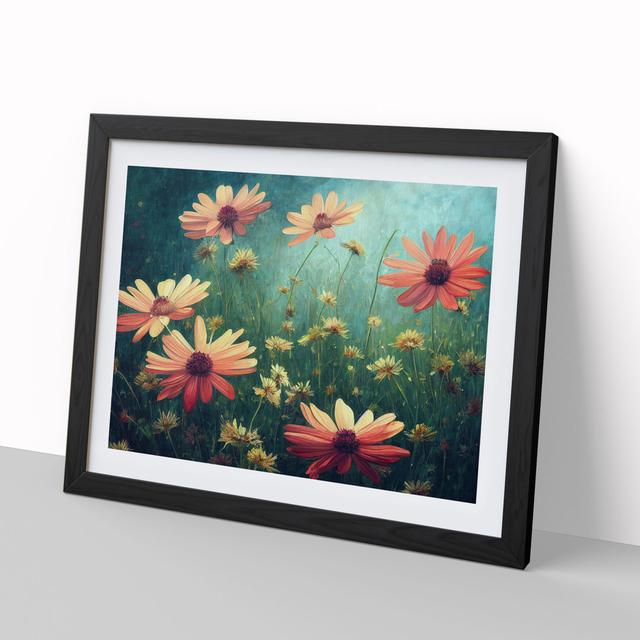 Mystical Wildflowers Floral - Picture Frame Graphic Art Marlow Home Co. Frame Colour: Black, Size: 46cm H x 64cm W on Productcaster.