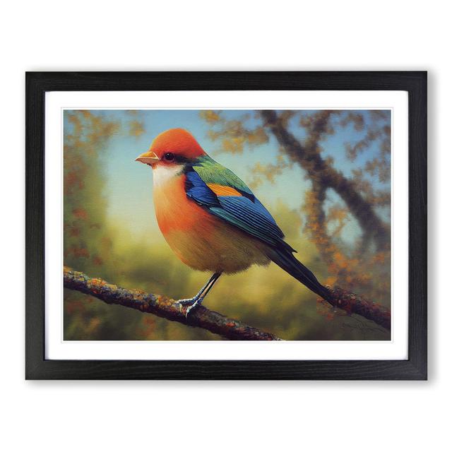 Harmonious Bird - Picture Frame Graphic Art 17 Stories Size: 46cm H x 64cm W x 2cm D, Frame Colour: Black on Productcaster.