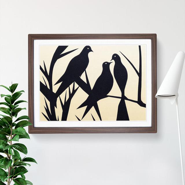 Spirited Dove Birds Abstract - Picture Frame Graphic Art ClassicLiving Frame Colour: Walnut Framed, Size: 34cm H x 46cm W x 2cm D on Productcaster.