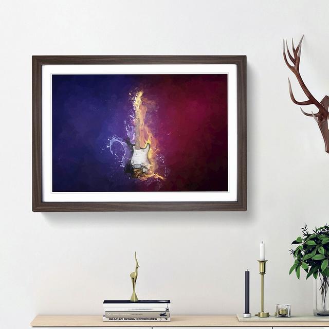 Electric Guitar Elements in Abstract - Picture Frame Painting Print East Urban Home Size: 48cm H x 65cm W x 2cm D, Frame Option: Walnut Framed on Productcaster.