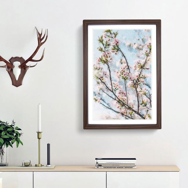 Cherry Blossom Tree in Abstract - Picture Frame Painting Print East Urban Home Frame Option: Walnut Framed, Size: 48cm H x 36cm W x 2cm D on Productcaster.